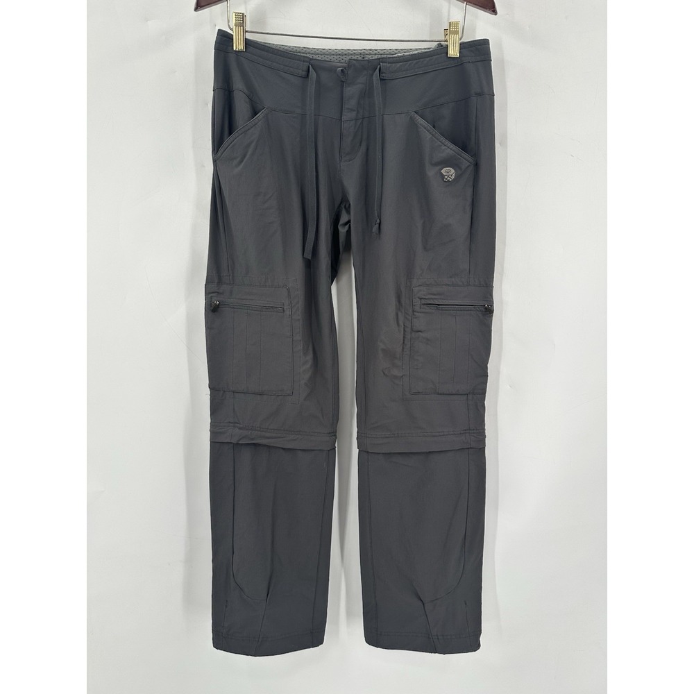 Mountain Hardwear Convertible Pants Women's 6 Gray Ankle Toggle Drawstring Cargo